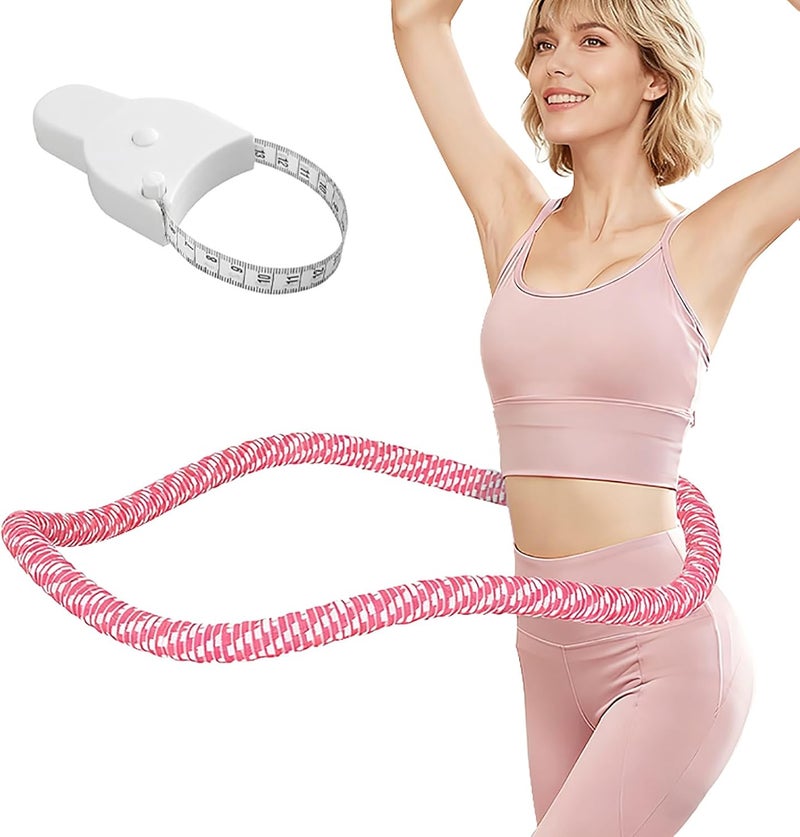 Lerpio 3.4/4.1/5 LBS Soft Spring Weighted Hoop for Adults, Quiet & Pinch-Proof Design, Portable Fitness Infinity Hoop with Body Tape Measure, Exercise Hoop for Core Workout - Image 1